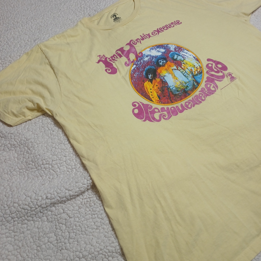Jimi Hendrix Are You Experienced Yellow T Shirt 2XL